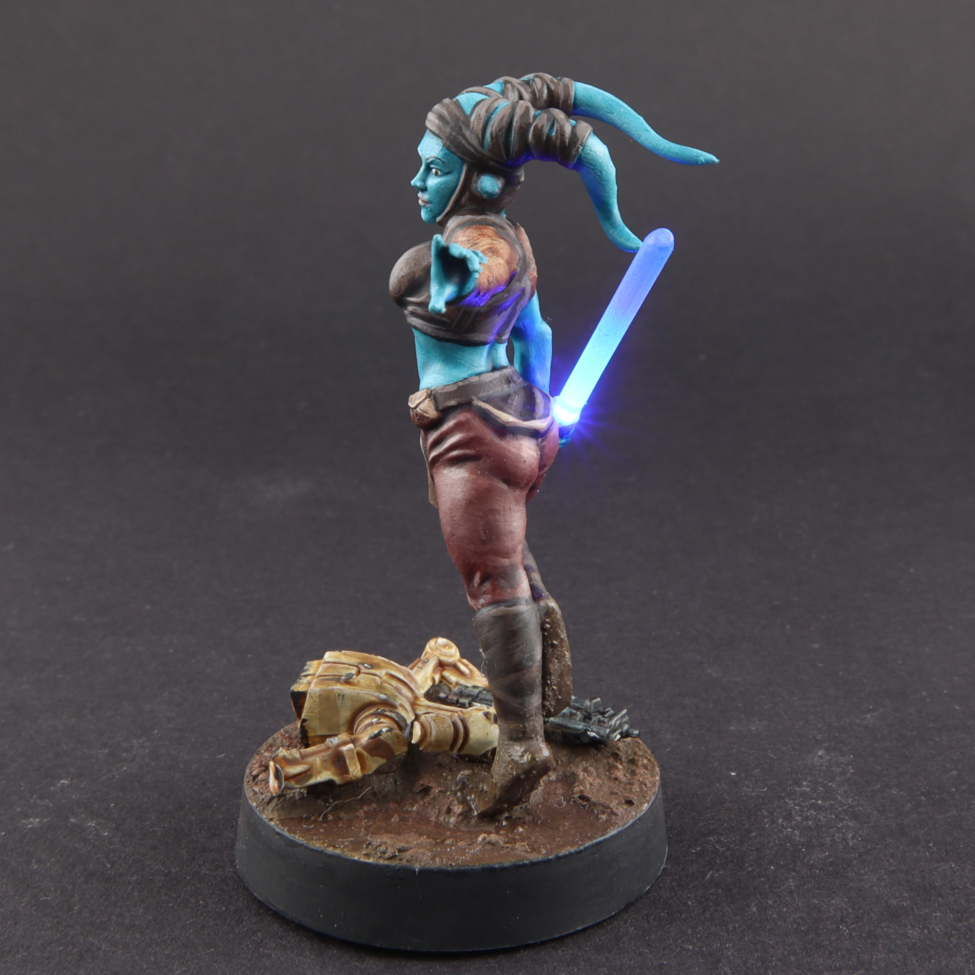 Star Wars Legion - Painted Aayla Secura miniature (3D printed, sculpted by Skull Forge Studios)