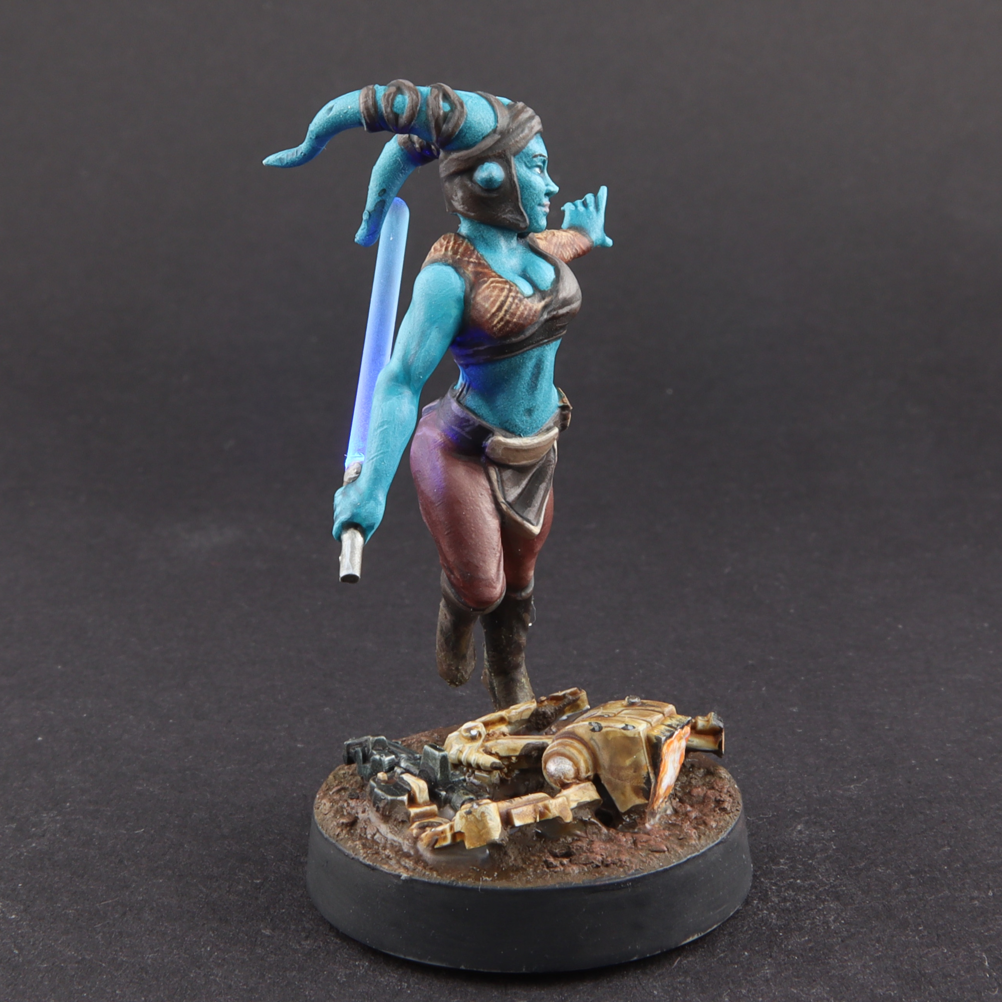 Star Wars Legion - Painted Aayla Secura miniature (3D printed, sculpted by Skull Forge Studios)