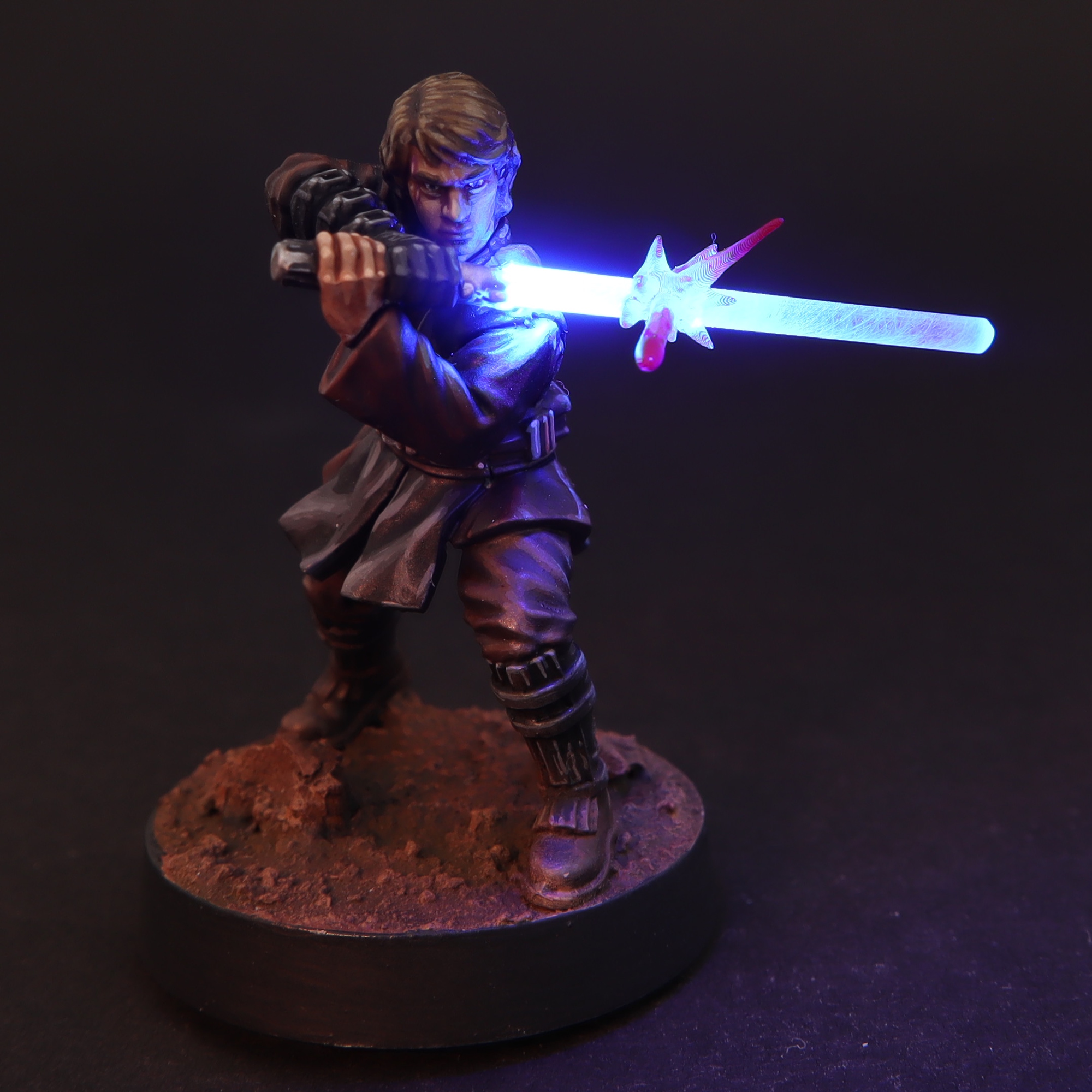 Star Wars Legion painted Anakin Skywalker LED Mod miniature