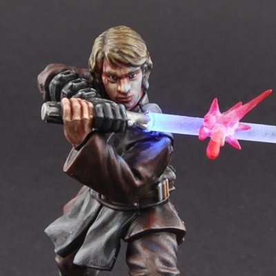 Star Wars Legion - Painted Anakin Skywalker miniature with LED saber mod