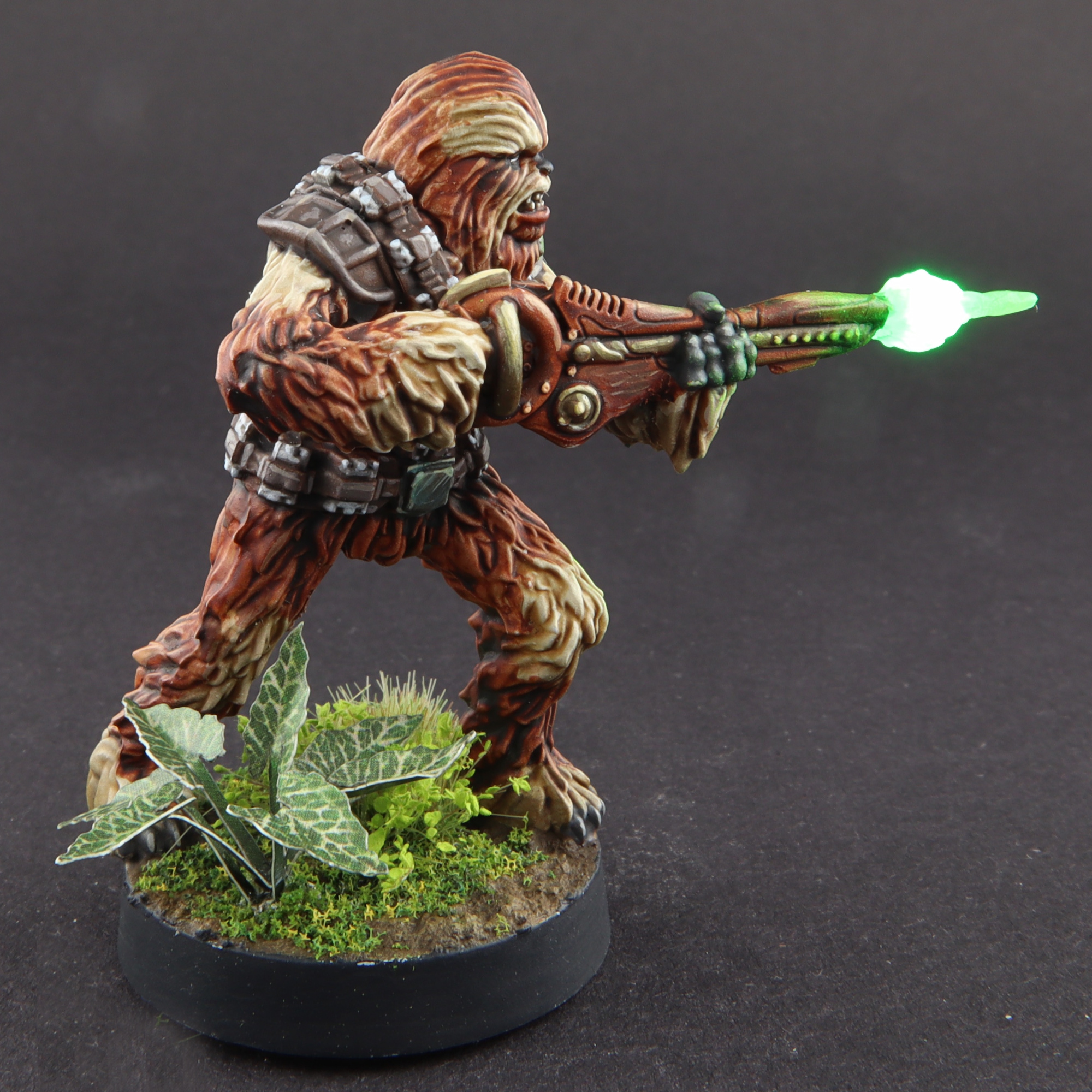 Star Wars Legion - Painted Wookiee Defender miniature with LED mod