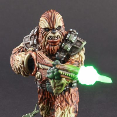 Star Wars Legion - Painted Wookiee Defender miniature with LED mod